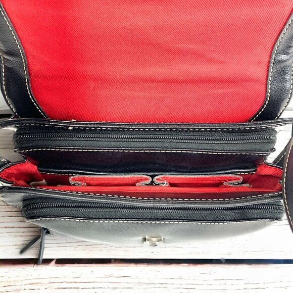 Liz Claiborne Get Organized Multifunction Crossbody Bag Black Faux Leather - Picture 11 of 16